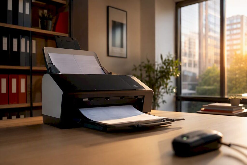 Digitalização de documentos corporativos em andamento